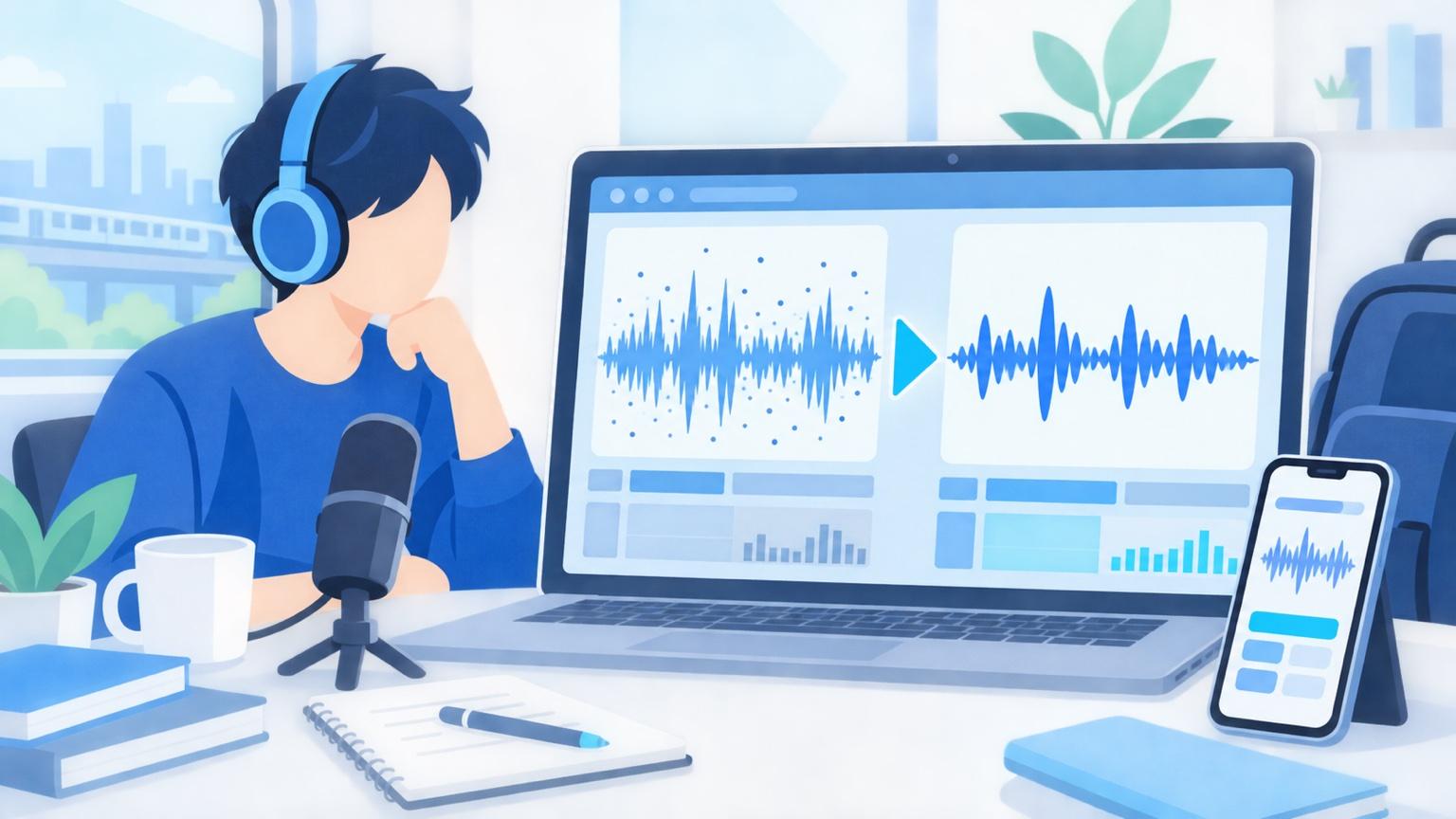 音声編集 未経験|ノイズ除去のビフォーアフターを1本置くと早い